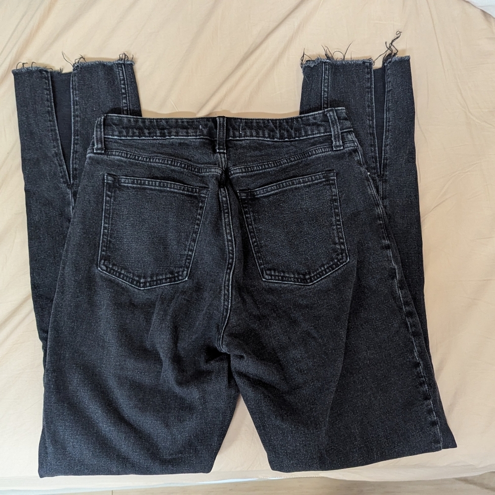 Abercrombie & Fitch Curve Love Black High Rise Front Split Seam Women Jeans - Picture 11 of 16